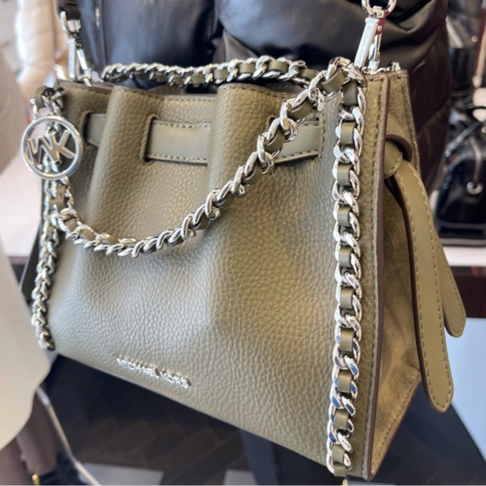 MICHAEL KORS Mina Small Chain Convertible Crossbody XBody Bag
Olive Belted NWT
